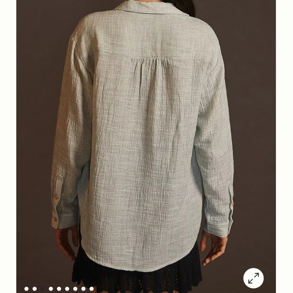 Anthropologie V Neck Popover Shirt - Picture 7 of 11
